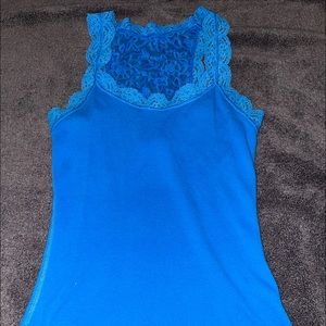 Abercrombie & Fitch Lace Tank Blue Size small